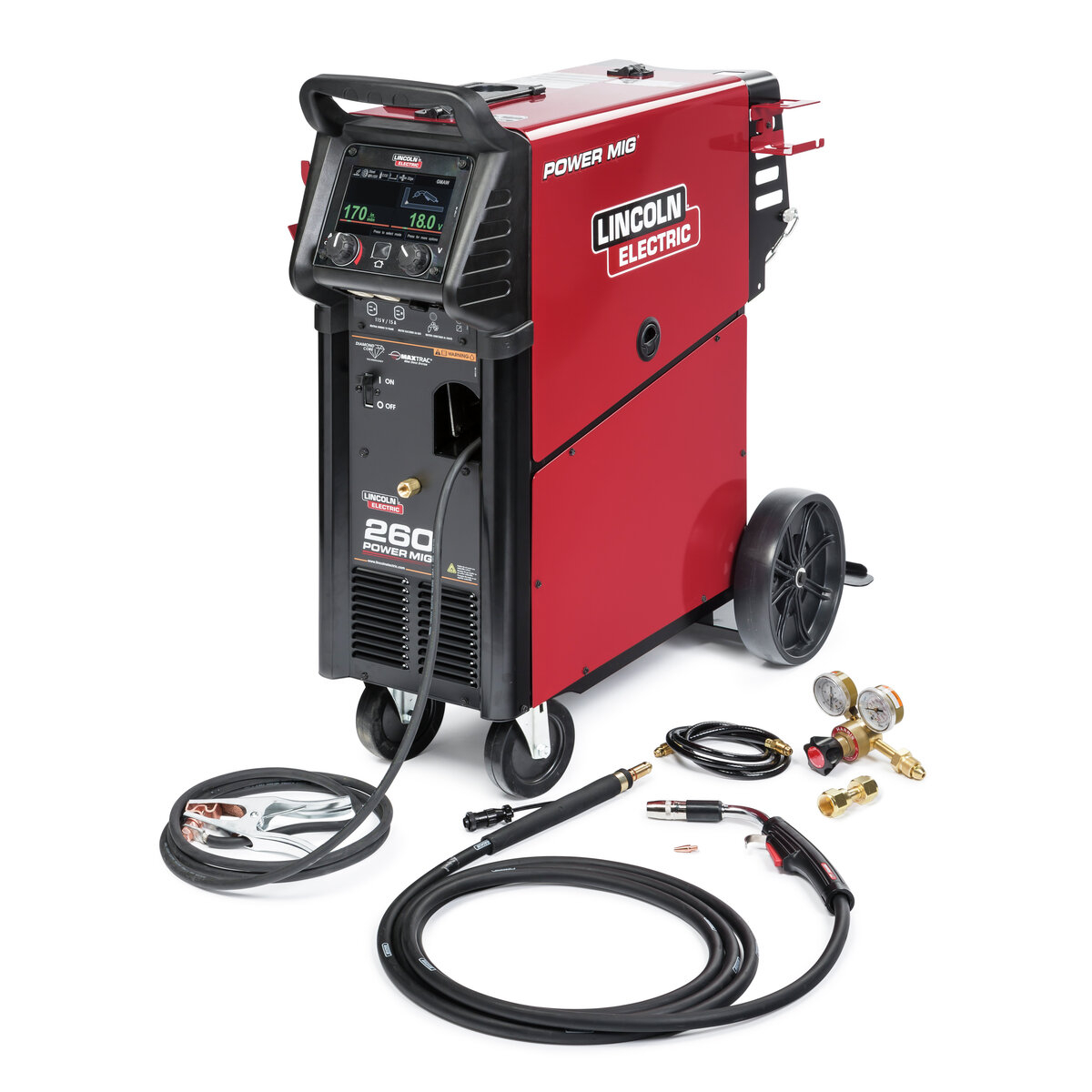 The POWER MIG 260 welding machine sets the standard for MIG and flux-cored welding in light industrial shop fabrication, maintenance, and repair work.